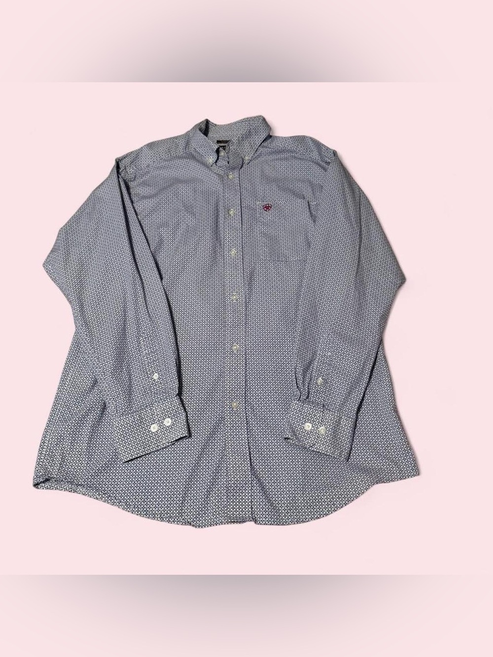 Ariat Blue Microprint Button-Down Shirt